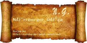 Nürnberger Géza névjegykártya
