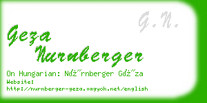 geza nurnberger business card